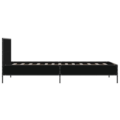 Giroletto Nero 90x190 cm in Legno Multistrato e Metallo | homemem39