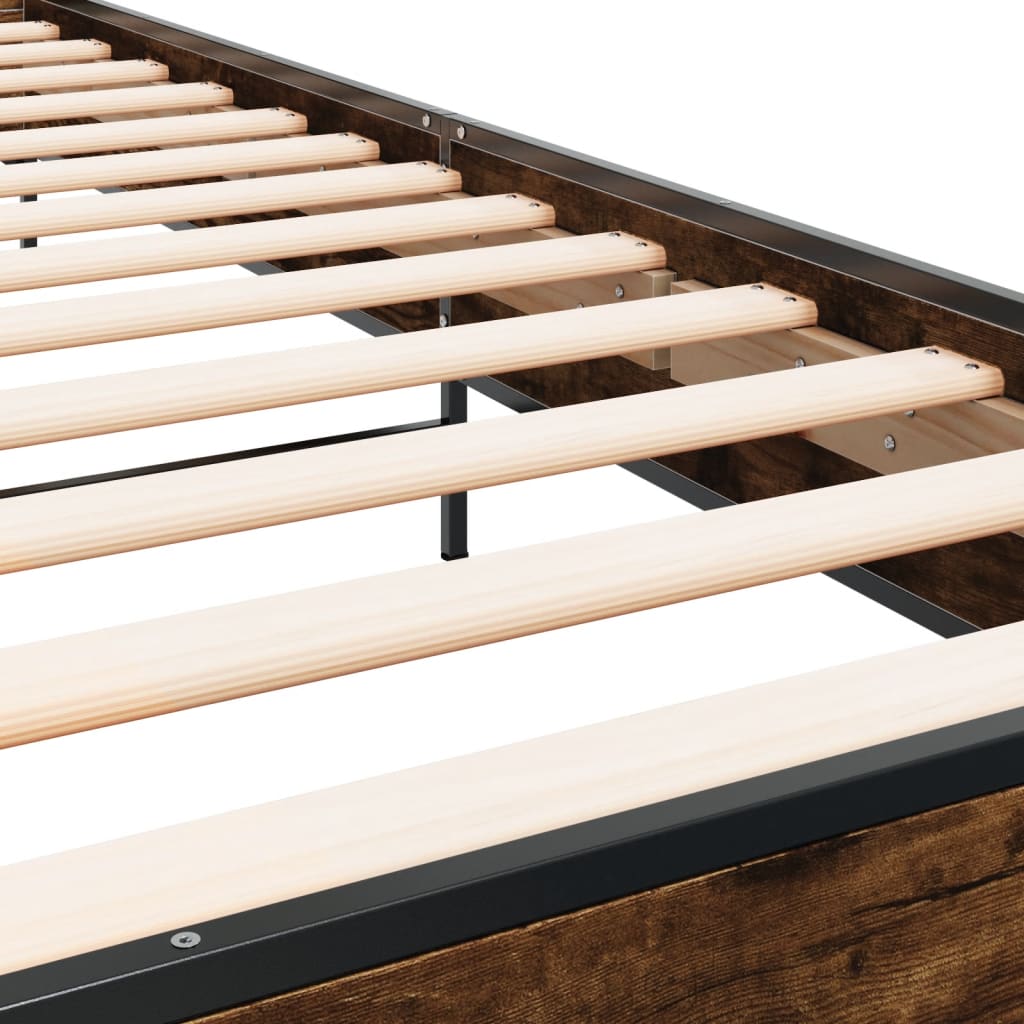 Giroletto Rovere Fumo 90x190 cm in Legno Multistrato e Metallo - homemem39