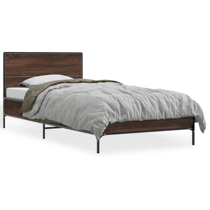 Giroletto Rovere Marrone 90x190 cm Legno Multistrato e Metallo | homemem39