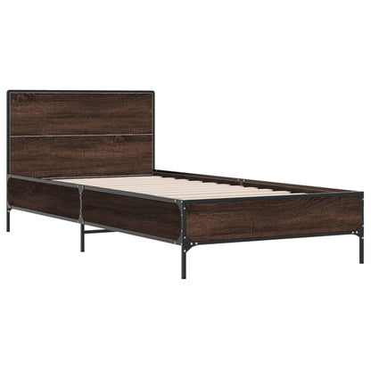 Giroletto Rovere Marrone 90x190 cm Legno Multistrato e Metallo | homemem39