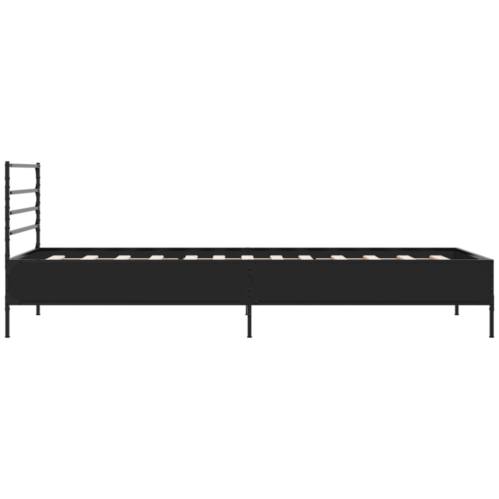 Giroletto Nero 90x200 cm in Legno Multistrato e Metallo | homemem39