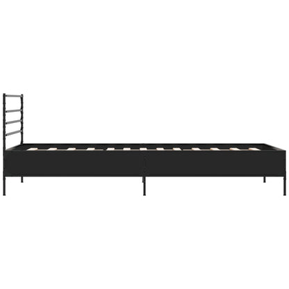 Giroletto Nero 90x200 cm in Legno Multistrato e Metallo | homemem39