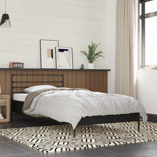 Giroletto Nero 90x200 cm in Legno Multistrato e Metallo | homemem39