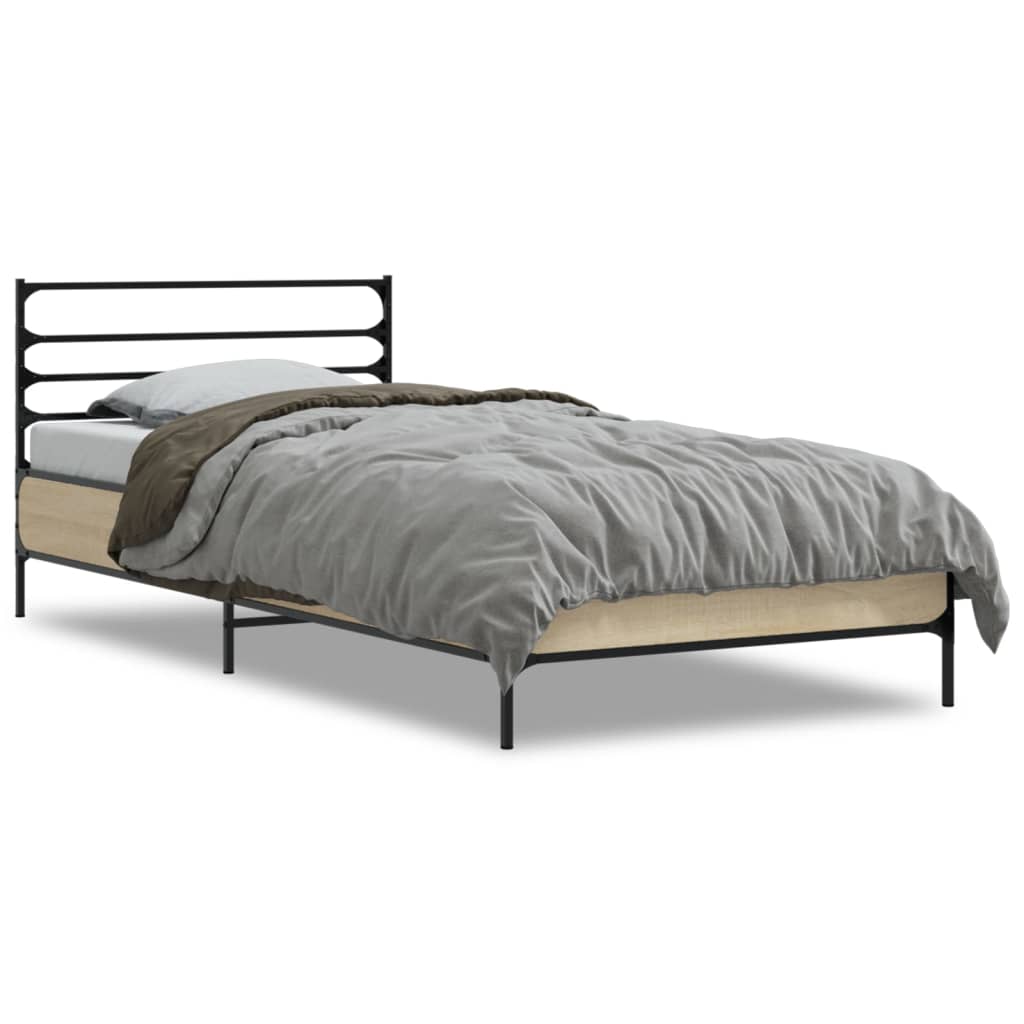 Giroletto Rovere Sonoma 90x200 cm Legno Multistrato e Metallo | homemem39