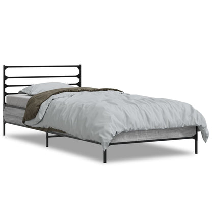 Giroletto Grigio Sonoma 90x200 cm Legno Multistrato e Metallo | homemem39