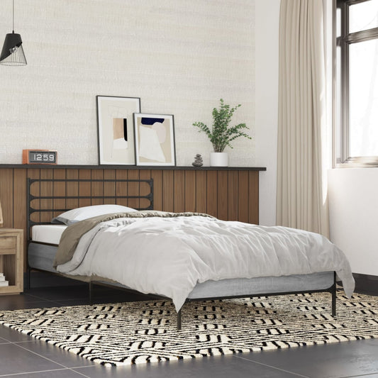 Giroletto Grigio Sonoma 90x200 cm Legno Multistrato e Metallo | homemem39