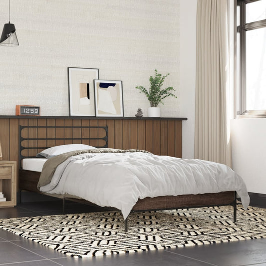 Giroletto Rovere Marrone 90x200 cm Legno Multistrato e Metallo | homemem39