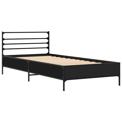 Giroletto Nero 100x200 cm in Legno Multistrato e Metallo | homemem39