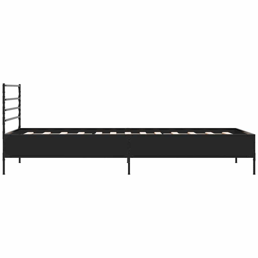 Giroletto Nero 100x200 cm in Legno Multistrato e Metallo | homemem39