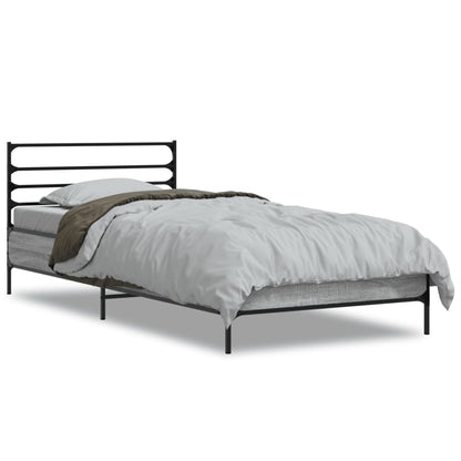 Giroletto Grigio Sonoma 100x200 cm Legno Multistrato e Metallo | homemem39