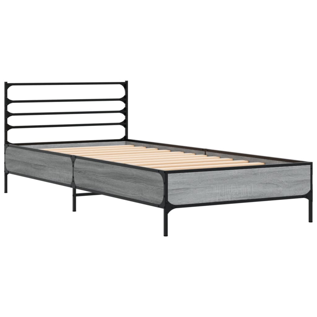 Giroletto Grigio Sonoma 100x200 cm Legno Multistrato e Metallo | homemem39