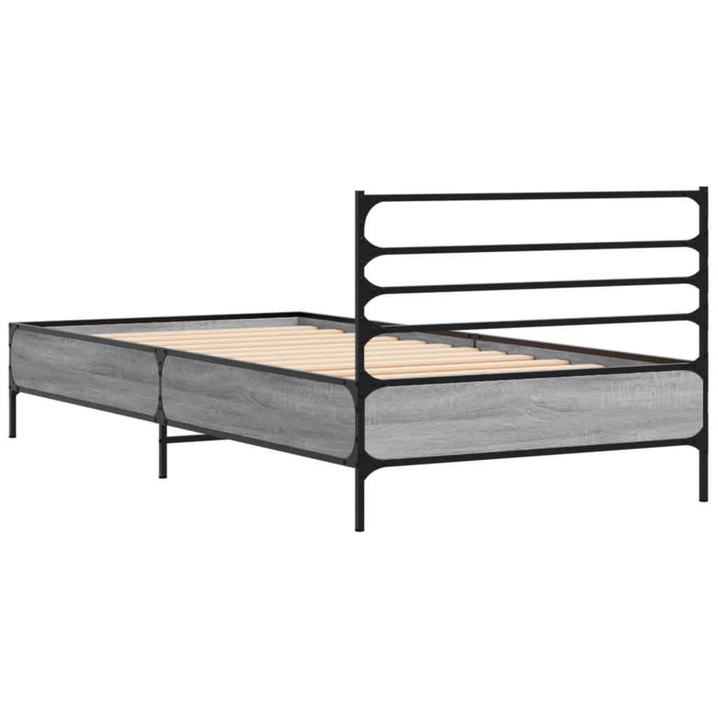 Giroletto Grigio Sonoma 100x200 cm Legno Multistrato e Metallo | homemem39
