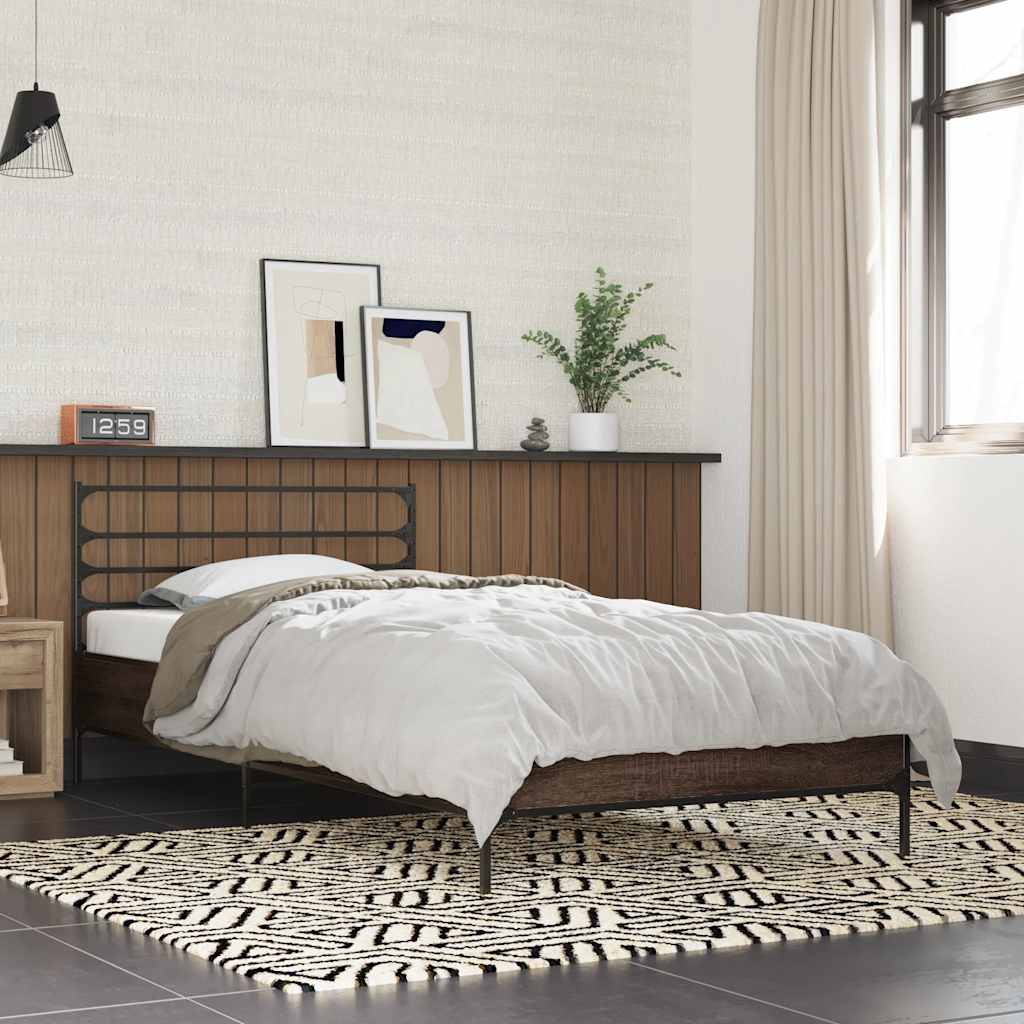 Giroletto Rovere Marrone 100x200 cm Legno Multistrato e Metallo | homemem39