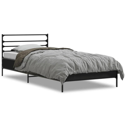 Giroletto Nero 75x190 cm in Legno Multistrato e Metallo | homemem39