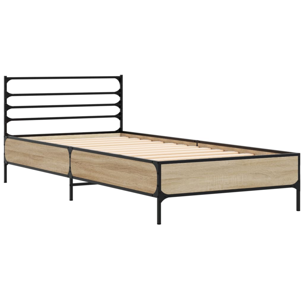 Giroletto Rovere Sonoma 75x190cm in Legno Multistrato e Metallo | homemem39