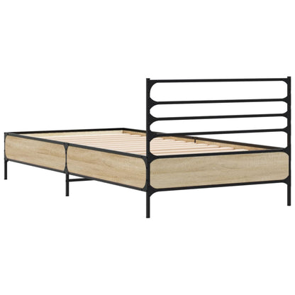 Giroletto Rovere Sonoma 75x190cm in Legno Multistrato e Metallo | homemem39