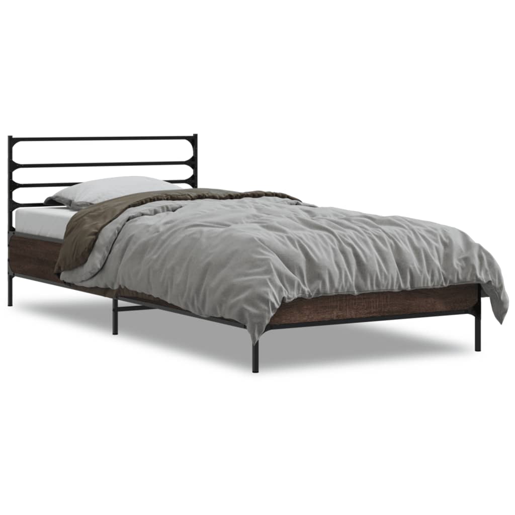 Giroletto Rovere Marrone 75x190 cm Legno Multistrato e Metallo | homemem39