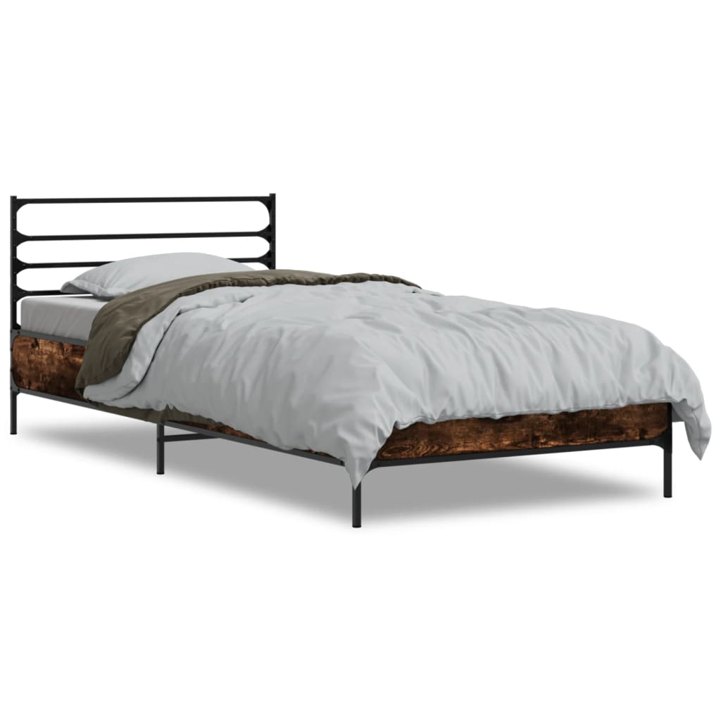Giroletto Rovere Fumo 90x190 cm in Legno Multistrato e Metallo | homemem39