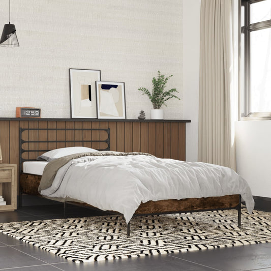 Giroletto Rovere Fumo 90x190 cm in Legno Multistrato e Metallo | homemem39