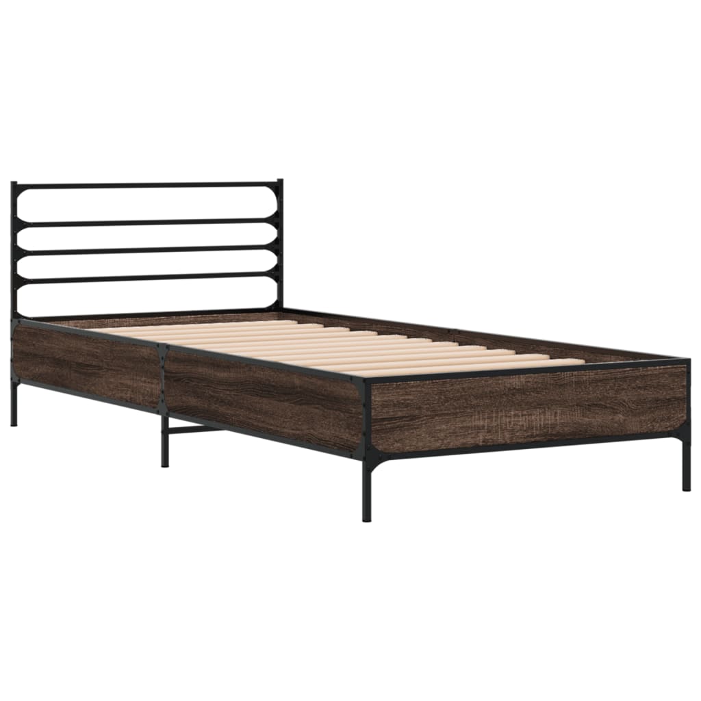 Giroletto Rovere Marrone 90x190 cm Legno Multistrato e Metallo | homemem39