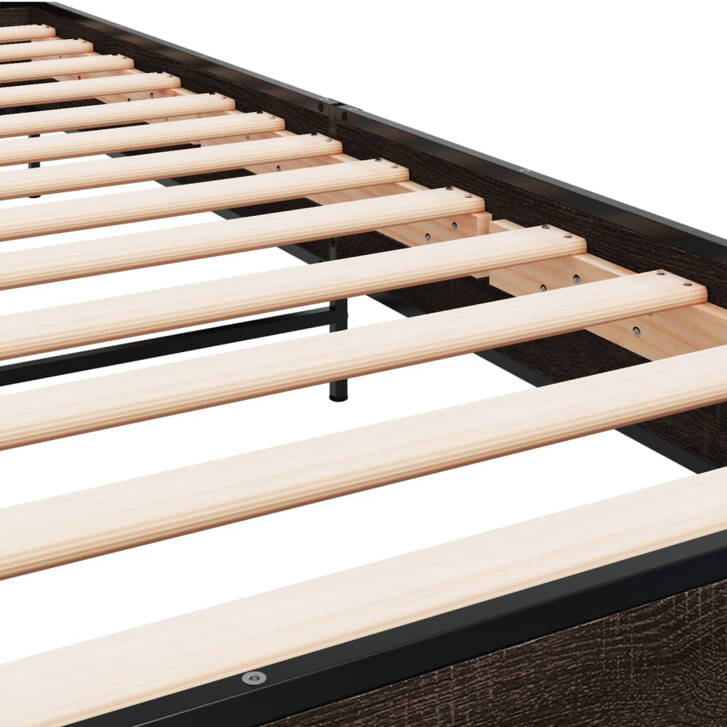 Giroletto Rovere Marrone 90x190 cm Legno Multistrato e Metallo - homemem39