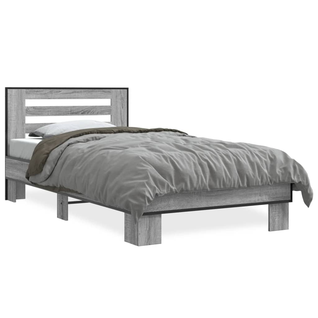 Giroletto Grigio Sonoma 100x200 cm Legno Multistrato e Metallo | homemem39