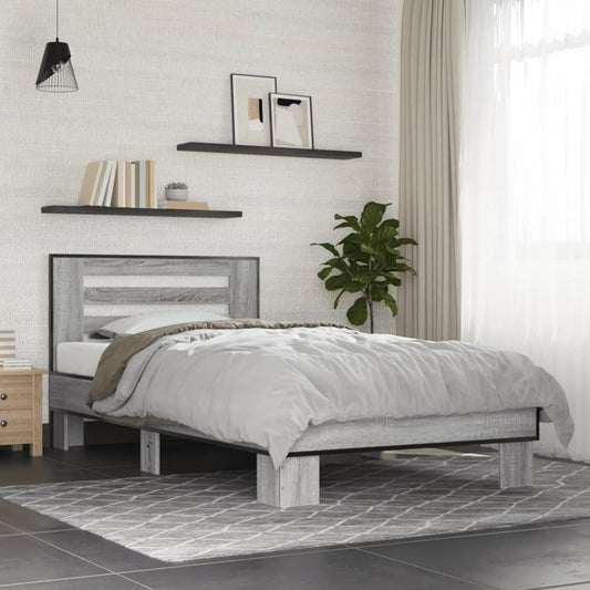Giroletto Grigio Sonoma 100x200 cm Legno Multistrato e Metallo | homemem39