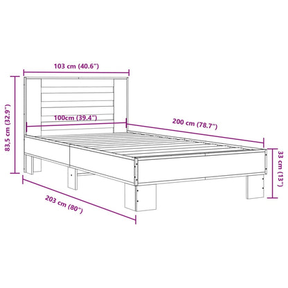 Giroletto Rovere Marrone 100x200 cm Legno Multistrato e Metallo | homemem39