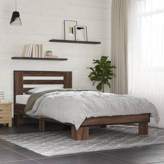 Giroletto Rovere Marrone 100x200 cm Legno Multistrato e Metallo | homemem39