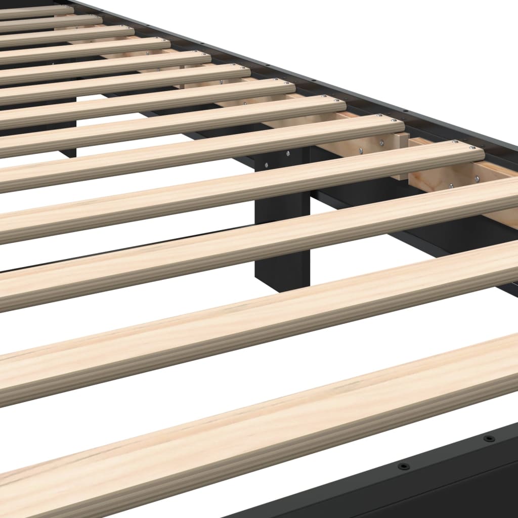 Giroletto Nero 75x190 cm in Legno Multistrato e Metallo | homemem39