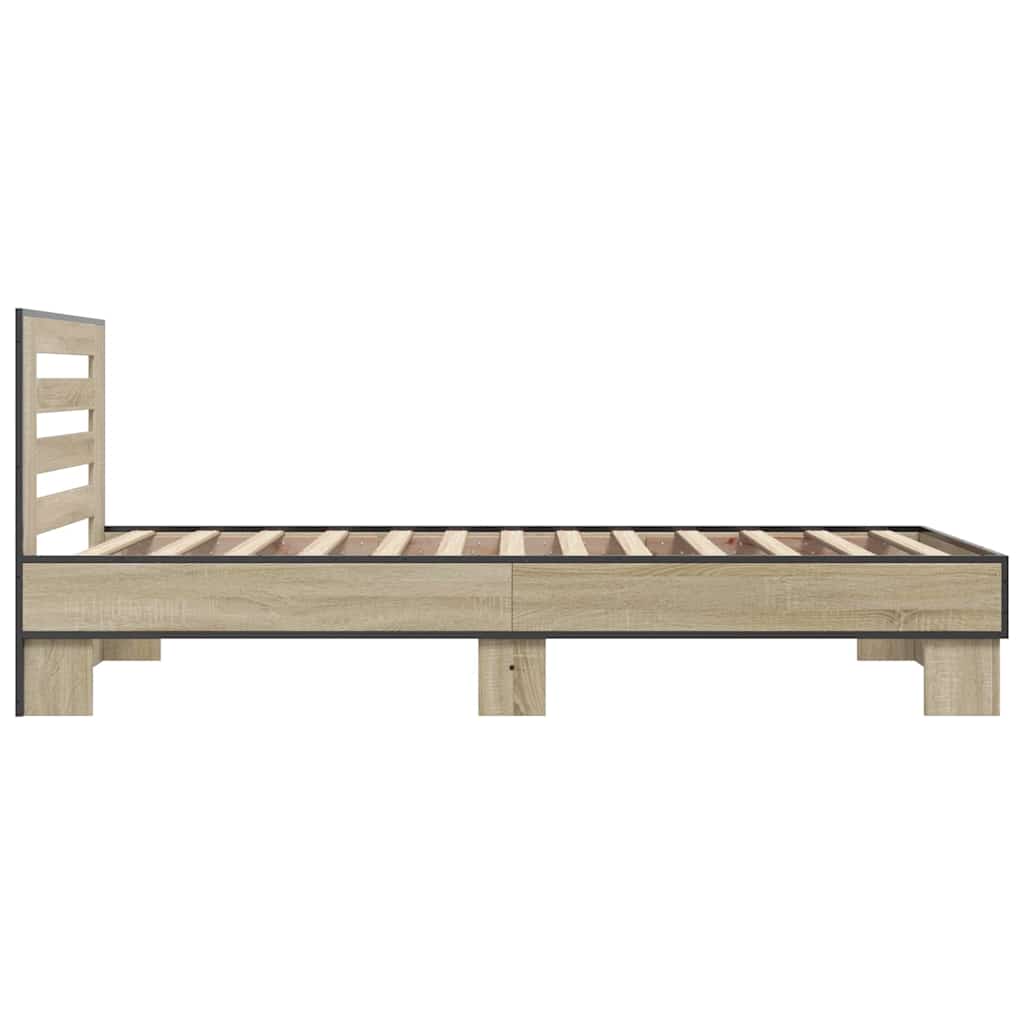 Giroletto Rovere Sonoma 75x190cm in Legno Multistrato e Metallo | homemem39