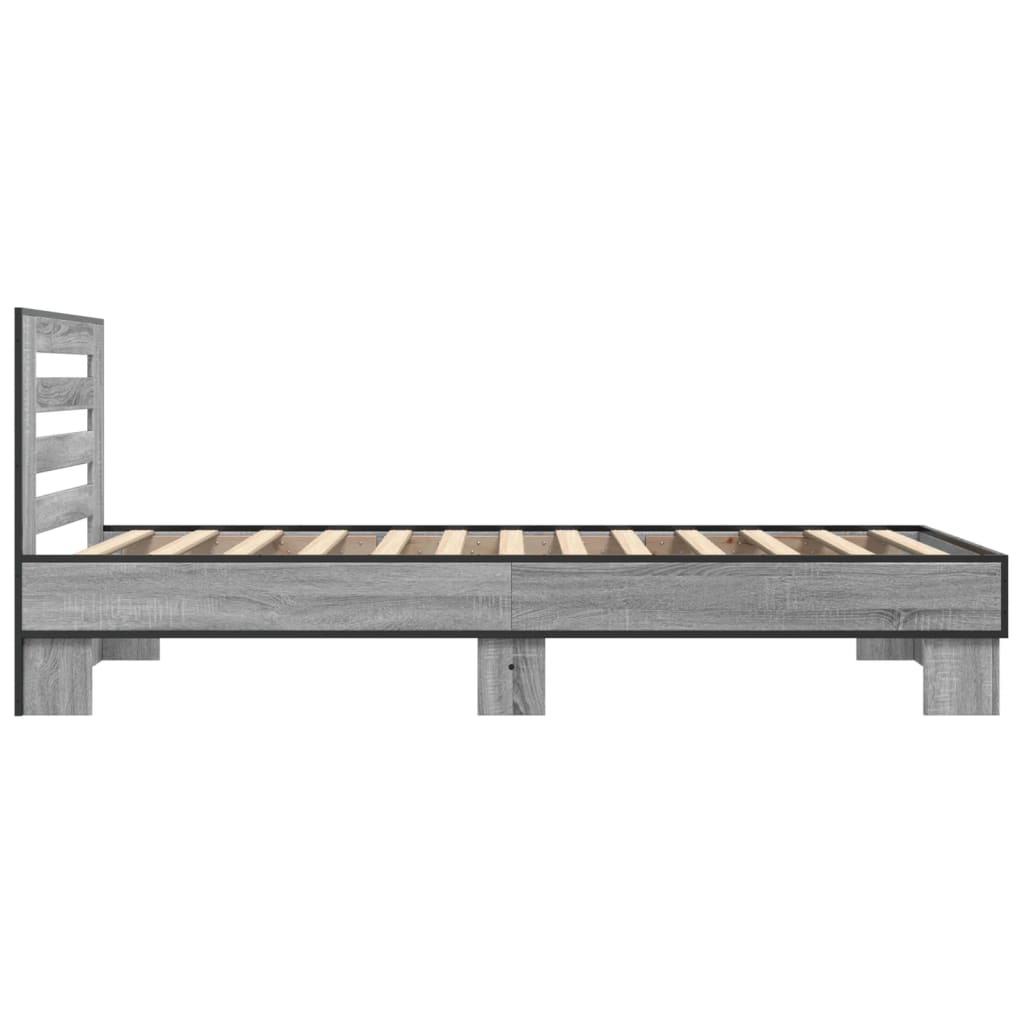 Giroletto Grigio Sonoma 75x190cm in Legno Multistrato e Metallo | homemem39