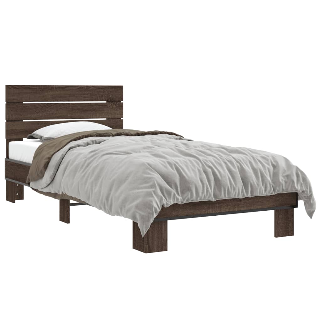 Giroletto Rovere Marrone 100x200 cm Legno Multistrato e Metallo | homemem39