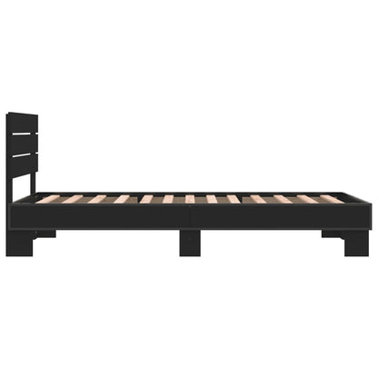 Giroletto Nero 90x200 cm in Legno Multistrato e Metallo | homemem39