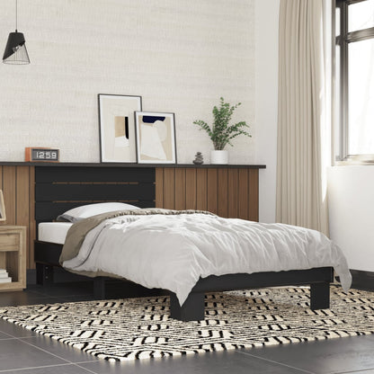 Giroletto Nero 90x200 cm in Legno Multistrato e Metallo | homemem39