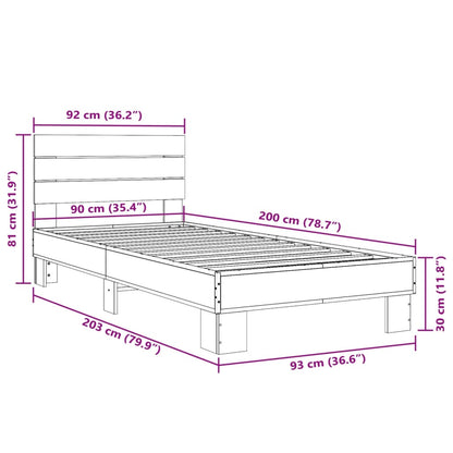Giroletto Rovere Fumo 90x200 cm in Legno Multistrato e Metallo