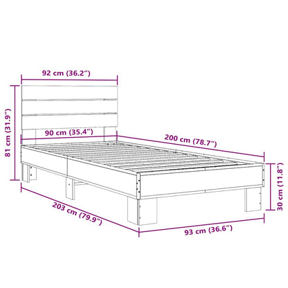 Giroletto Rovere Marrone 90x200 cm Legno Multistrato e Metallo | homemem39