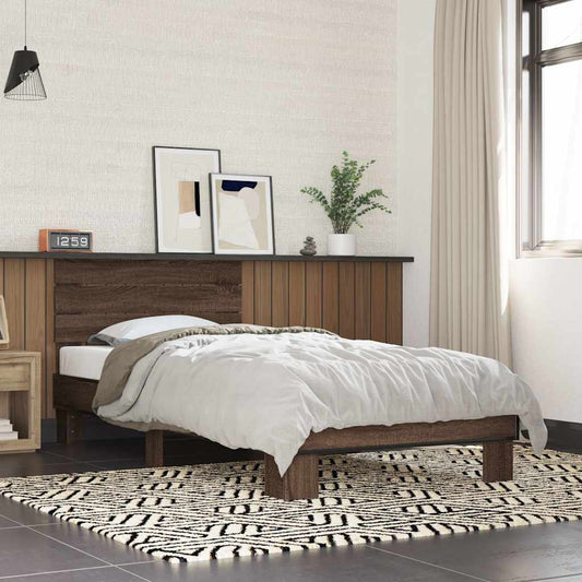 Giroletto Rovere Marrone 90x200 cm Legno Multistrato e Metallo | homemem39