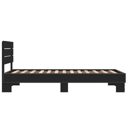 Giroletto Nero 75x190 cm in Legno Multistrato e Metallo