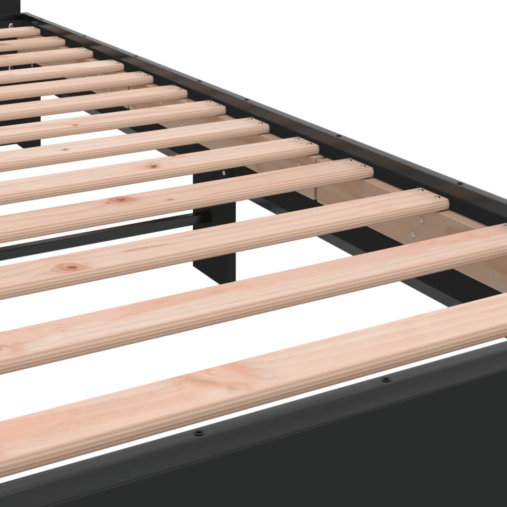 Giroletto Nero 75x190 cm in Legno Multistrato e Metallo | homemem39