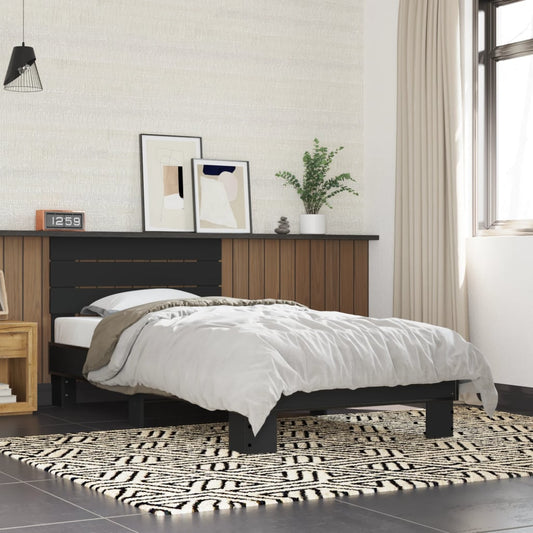 Giroletto Nero 75x190 cm in Legno Multistrato e Metallo | homemem39