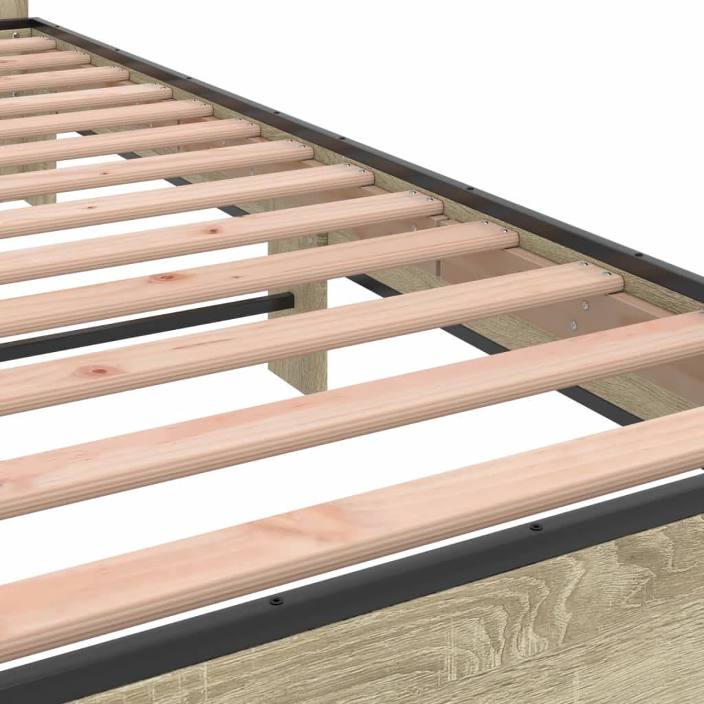 Giroletto Rovere Sonoma 90x190cm in Legno Multistrato e Metallo | homemem39