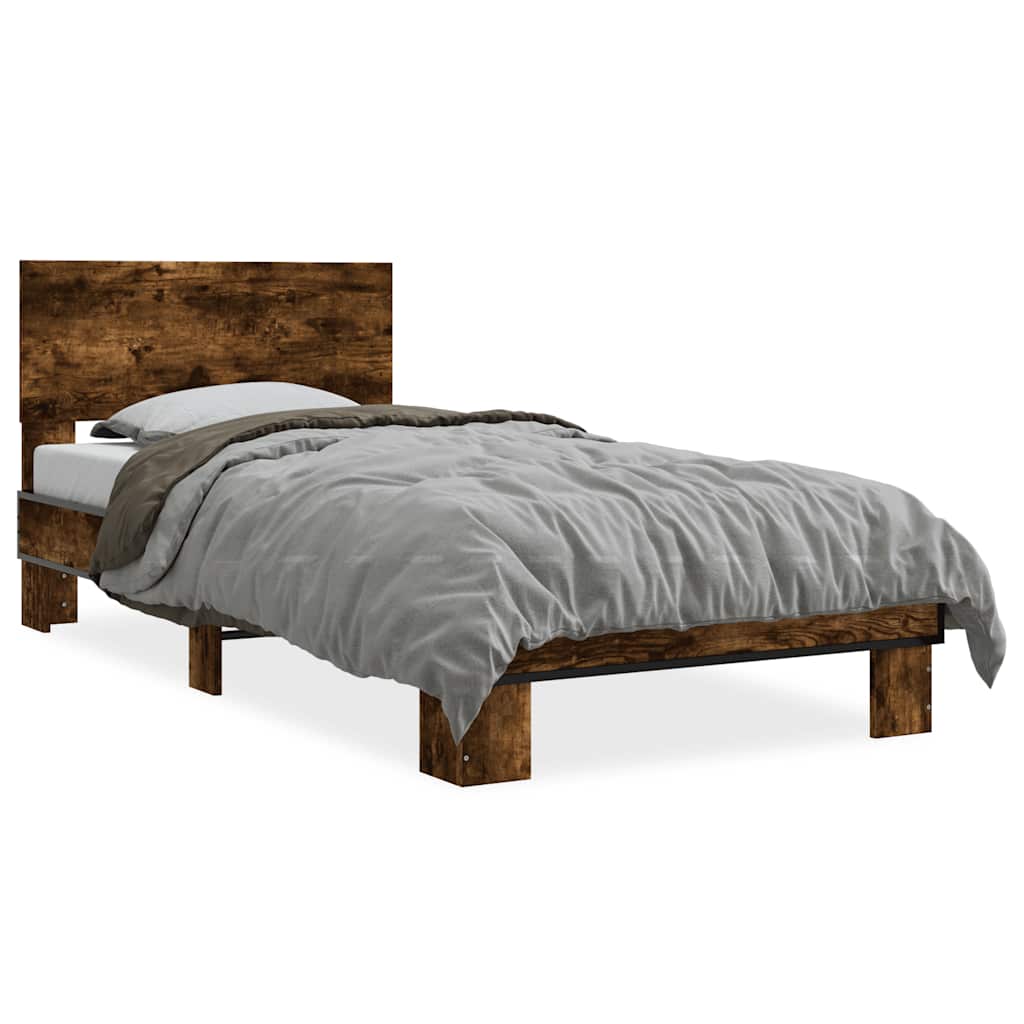Giroletto Rovere Fumo 90x200 cm in Legno Multistrato e Metallo | homemem39