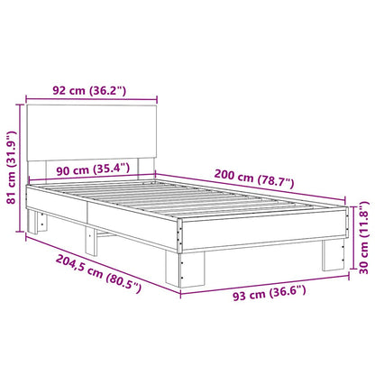 Giroletto Rovere Fumo 90x200 cm in Legno Multistrato e Metallo | homemem39