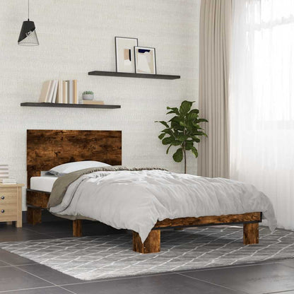Giroletto Rovere Fumo 90x200 cm in Legno Multistrato e Metallo | homemem39
