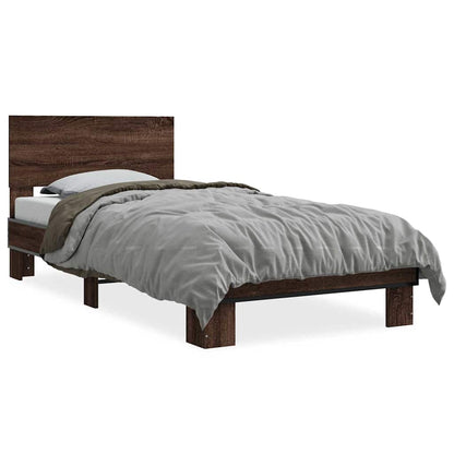 Giroletto Rovere Marrone 90x200 cm Legno Multistrato e Metallo | homemem39