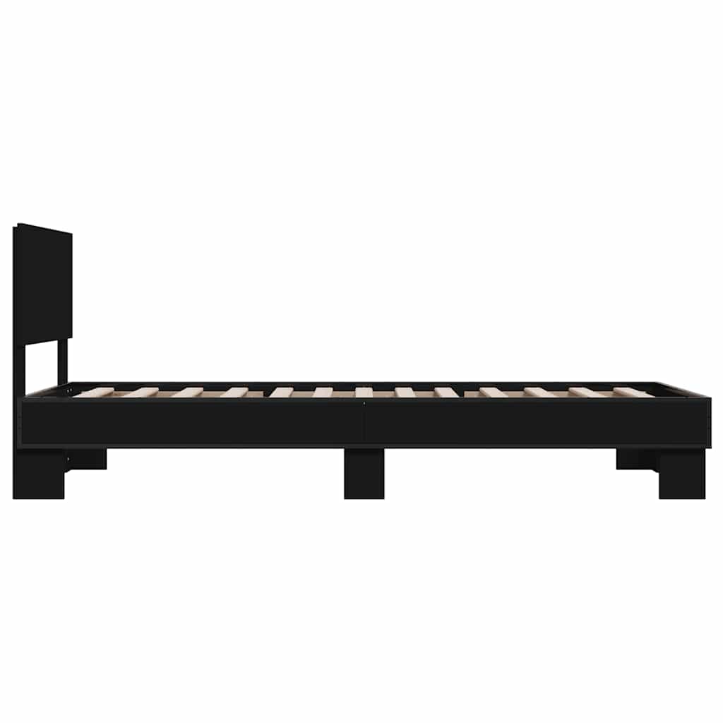 Giroletto Nero 75x190 cm in Legno Multistrato e Metallo | homemem39