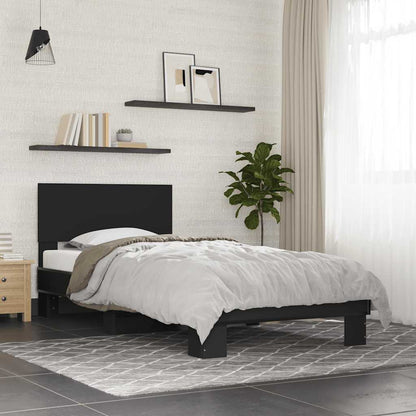 Giroletto Nero 75x190 cm in Legno Multistrato e Metallo | homemem39