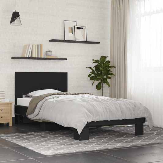 Giroletto Nero 75x190 cm in Legno Multistrato e Metallo | homemem39