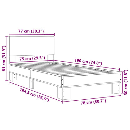 Giroletto Rovere Sonoma 75x190cm in Legno Multistrato e Metallo | homemem39